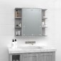 vidaXL Spiegelschrank mit LED Grau Sonoma 70x16,5x60 cm vidaXL Spiegelschrank mit LED Grau Sonoma 70x16,5x60 cm
