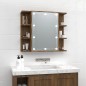 vidaXL Spiegelschrank mit LED Braun Eichen-Optik 70x16,5x60 cm vidaXL Spiegelschrank mit LED Braun Eichen-Optik 70x16,5x60 cm