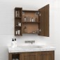 vidaXL Spiegelschrank mit LED Braun Eichen-Optik 70x16,5x60 cm vidaXL Spiegelschrank mit LED Braun Eichen-Optik 70x16,5x60 cm