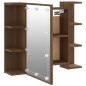 vidaXL Spiegelschrank mit LED Braun Eichen-Optik 70x16,5x60 cm vidaXL Spiegelschrank mit LED Braun Eichen-Optik 70x16,5x60 cm