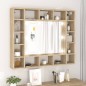 vidaXL Spiegelschrank mit LED Sonoma-Eiche 91x15x76,5 cm vidaXL Spiegelschrank mit LED Sonoma-Eiche 91x15x76,5 cm