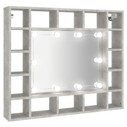 vidaXL Spiegelschrank mit LED Betongrau 91x15x76,5 cm