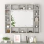 vidaXL Spiegelschrank mit LED Betongrau 91x15x76,5 cm vidaXL Spiegelschrank mit LED Betongrau 91x15x76,5 cm