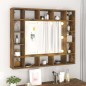 vidaXL Spiegelschrank mit LED Räuchereiche 91x15x76,5 cm vidaXL Spiegelschrank mit LED Räuchereiche 91x15x76,5 cm