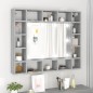 vidaXL Spiegelschrank mit LED Grau Sonoma 91x15x76,5 cm vidaXL Spiegelschrank mit LED Grau Sonoma 91x15x76,5 cm