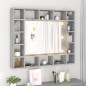 vidaXL Spiegelschrank mit LED Grau Sonoma 91x15x76,5 cm vidaXL Spiegelschrank mit LED Grau Sonoma 91x15x76,5 cm