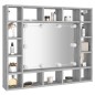 vidaXL Spiegelschrank mit LED Grau Sonoma 91x15x76,5 cm vidaXL Spiegelschrank mit LED Grau Sonoma 91x15x76,5 cm