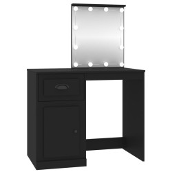 vidaXL Schminktisch mit LED Schwarz 90x50x132,5 cm Holzwerkstoff