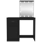 vidaXL Schminktisch mit LED Schwarz 90x50x132,5 cm Holzwerkstoff vidaXL Schminktisch mit LED Schwarz 90x50x132,5 cm Holzwerkstoff