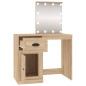 vidaXL Schminktisch mit LEDs Sonoma-Eiche 90x50x132,5 cm Holzwerkstoff vidaXL Schminktisch mit LEDs Sonoma-Eiche 90x50x132,5 cm Holzwerkstoff