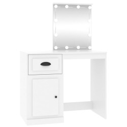 vidaXL Schminktisch mit LED Weiß 90x50x132,5 cm Holzwerkstoff