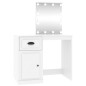 vidaXL Schminktisch mit LED Weiß 90x50x132,5 cm Holzwerkstoff vidaXL Schminktisch mit LED Weiß 90x50x132,5 cm Holzwerkstoff