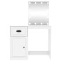 vidaXL Schminktisch mit LED Weiß 90x50x132,5 cm Holzwerkstoff vidaXL Schminktisch mit LED Weiß 90x50x132,5 cm Holzwerkstoff