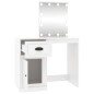 vidaXL Schminktisch mit LED Weiß 90x50x132,5 cm Holzwerkstoff vidaXL Schminktisch mit LED Weiß 90x50x132,5 cm Holzwerkstoff