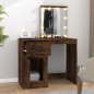 vidaXL Schminktisch mit LEDs Räuchereiche 90x50x132,5 cm Holzwerkstoff vidaXL Schminktisch mit LEDs Räuchereiche 90x50x132,5 cm Holzwerkstoff