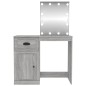 vidaXL Schminktisch mit LEDs Grau Sonoma 90x50x132,5 cm Holzwerkstoff vidaXL Schminktisch mit LEDs Grau Sonoma 90x50x132,5 cm Holzwerkstoff