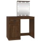 vidaXL Schminktisch mit LEDs Braun Eiche 90x50x132,5 cm Holzwerkstoff vidaXL Schminktisch mit LEDs Braun Eiche 90x50x132,5 cm Holzwerkstoff