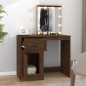 vidaXL Schminktisch mit LEDs Braun Eiche 90x50x132,5 cm Holzwerkstoff vidaXL Schminktisch mit LEDs Braun Eiche 90x50x132,5 cm Holzwerkstoff