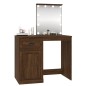 vidaXL Schminktisch mit LEDs Braun Eiche 90x50x132,5 cm Holzwerkstoff vidaXL Schminktisch mit LEDs Braun Eiche 90x50x132,5 cm Holzwerkstoff