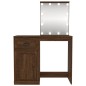 vidaXL Schminktisch mit LEDs Braun Eiche 90x50x132,5 cm Holzwerkstoff vidaXL Schminktisch mit LEDs Braun Eiche 90x50x132,5 cm Holzwerkstoff