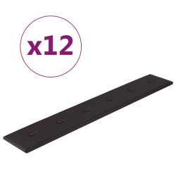 vidaXL Wandpaneele 12 Stk. Schwarz 90x15 cm Kunstleder 1,62 m²