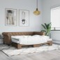 vidaXL Tagesbett Ausziehbar mit Matratzen Braun 90x200 cm Kunstleder vidaXL Tagesbett Ausziehbar mit Matratzen Braun 90x200 cm Kunstleder