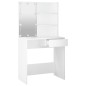 vidaXL Schminktisch mit LED Weiß 74,5x40x141 cm vidaXL Schminktisch mit LED Weiß 74,5x40x141 cm