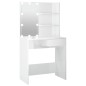 vidaXL Schminktisch mit LED Hochglanz-Weiß 74,5x40x141 cm vidaXL Schminktisch mit LED Hochglanz-Weiß 74,5x40x141 cm