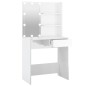 vidaXL Schminktisch mit LED Hochglanz-Weiß 74,5x40x141 cm vidaXL Schminktisch mit LED Hochglanz-Weiß 74,5x40x141 cm