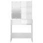 vidaXL Schminktisch mit LED Hochglanz-Weiß 74,5x40x141 cm vidaXL Schminktisch mit LED Hochglanz-Weiß 74,5x40x141 cm