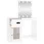 vidaXL Schminktisch mit LED Hochglanz-Weiß 90x50x132,5cm Holzwerkstoff vidaXL Schminktisch mit LED Hochglanz-Weiß 90x50x132,5cm Holzwerkstoff