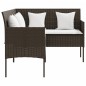 vidaXL 5-tlg. Sofagarnitur in L-Form mit Kissen Poly Rattan Braun vidaXL 5-tlg. Sofagarnitur in L-Form mit Kissen Poly Rattan Braun