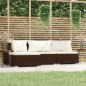vidaXL 4-tlg. Garten-Lounge-Set mit Auflagen Braun Poly Rattan vidaXL 4-tlg. Garten-Lounge-Set mit Auflagen Braun Poly Rattan