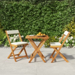 vidaXL 3-tlg. Bistro-Set Klappbar mit Kissen Massivholz Akazie 
