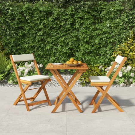 vidaXL 3-tlg. Bistro-Set Klappbar mit Kissen Massivholz Akazie 