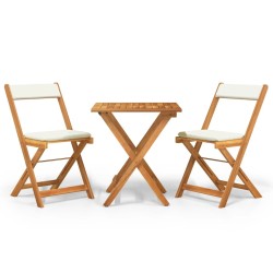 vidaXL 3-tlg. Bistro-Set Klappbar mit Kissen Massivholz Akazie 
