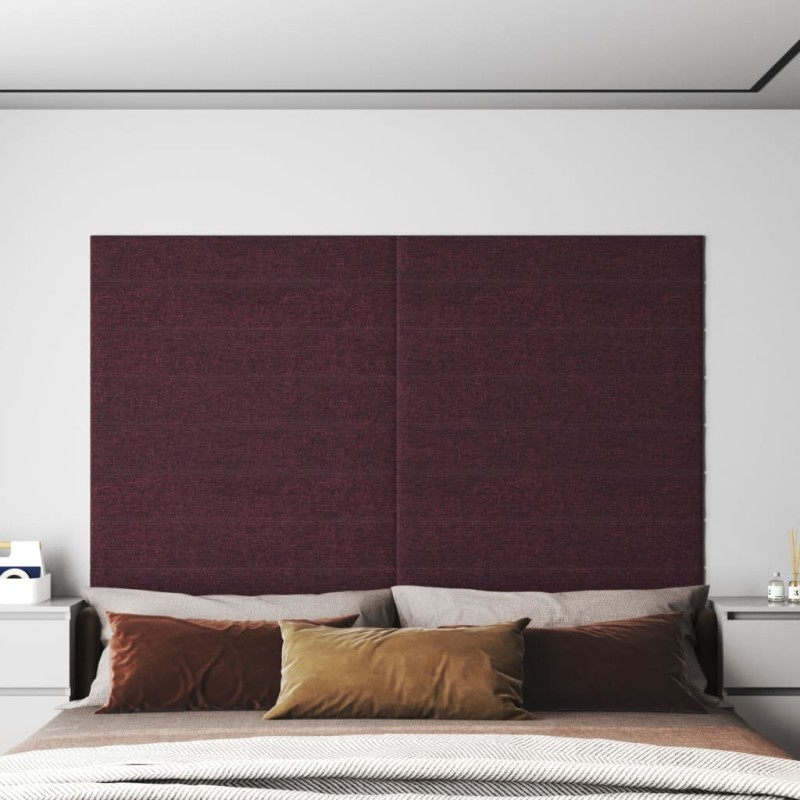 Wandpaneele 12 Stk. Lila 90x15 cm Stoff 1,62 m² Wandpaneele 12 Stk. Lila 90x15 cm Stoff 1,62 m²