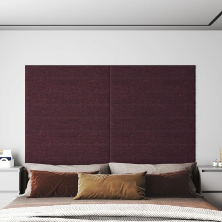 Wandpaneele 12 Stk. Lila 90x15 cm Stoff 1,62 m²