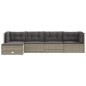 vidaXL 5-tlg. Garten-Lounge-Set mit Kissen Grau Poly Rattan vidaXL 5-tlg. Garten-Lounge-Set mit Kissen Grau Poly Rattan