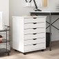 vidaXL Rollschrank mit Schubladen MOSS Weiß Massivholz Kiefer vidaXL Rollschrank mit Schubladen MOSS Weiß Massivholz Kiefer