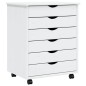 vidaXL Rollschrank mit Schubladen MOSS Weiß Massivholz Kiefer vidaXL Rollschrank mit Schubladen MOSS Weiß Massivholz Kiefer