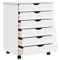 vidaXL Rollschrank mit Schubladen MOSS Weiß Massivholz Kiefer vidaXL Rollschrank mit Schubladen MOSS Weiß Massivholz Kiefer