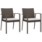 vidaXL Gartenstühle mit Kissen 2 Stk. Braun 56,5x57x83 cm Poly Rattan vidaXL Gartenstühle mit Kissen 2 Stk. Braun 56,5x57x83 cm Poly Rattan