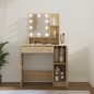 vidaXL Schminktisch mit LED Sonoma-Eiche 86,5x35x136 cm vidaXL Schminktisch mit LED Sonoma-Eiche 86,5x35x136 cm