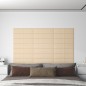 Wandpaneele 12 Stk. Creme 60x15 cm Stoff 1,08 m² Wandpaneele 12 Stk. Creme 60x15 cm Stoff 1,08 m²