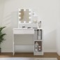 vidaXL Schminktisch mit LED Hochglanz-Weiß 86,5x35x136 cm vidaXL Schminktisch mit LED Hochglanz-Weiß 86,5x35x136 cm