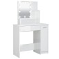 vidaXL Schminktisch mit LED Hochglanz-Weiß 86,5x35x136 cm vidaXL Schminktisch mit LED Hochglanz-Weiß 86,5x35x136 cm