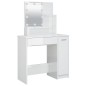 vidaXL Schminktisch mit LED Hochglanz-Weiß 86,5x35x136 cm vidaXL Schminktisch mit LED Hochglanz-Weiß 86,5x35x136 cm