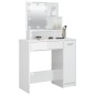 vidaXL Schminktisch mit LED Hochglanz-Weiß 86,5x35x136 cm vidaXL Schminktisch mit LED Hochglanz-Weiß 86,5x35x136 cm