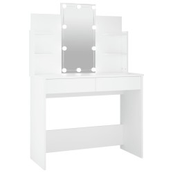 vidaXL Schminktisch mit LED Weiß 96x40x142 cm